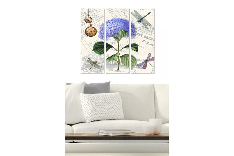 Tavla Floral 3-Pack Flerfärgad 20X50 - 20x50 cm - Inredning - Tavlor & posters - Canvastavla