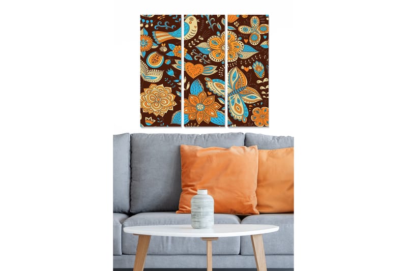 Tavla Floral 3-Pack Flerfärgad 20X50 - 20x50 cm - Inredning - Tavlor & posters - Canvastavla