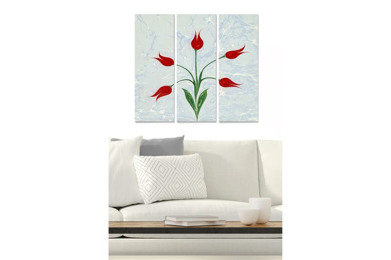 Tavla Floral 3-Pack Flerfärgad 20X50 - 20x50 cm - Inredning - Tavlor & posters - Canvastavla