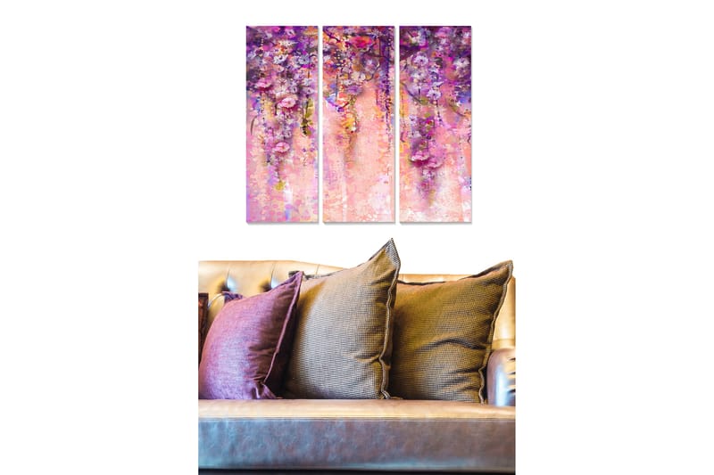 Tavla Floral 3-Pack Flerfärgad 20X50 - 20x50 cm - Inredning - Tavlor & posters - Canvastavla