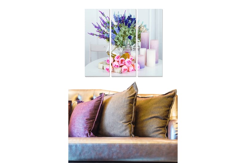 Tavla Floral 3-Pack Flerfärgad 20X50 - 20x50 cm - Inredning - Tavlor & posters - Canvastavla