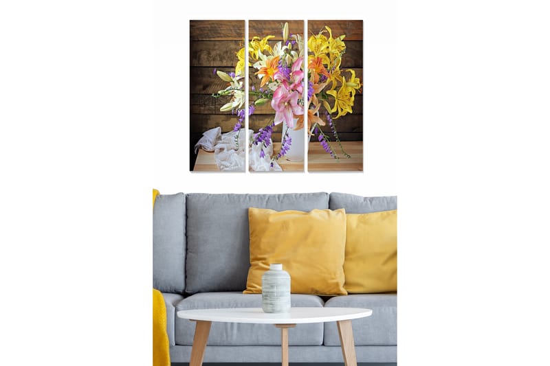 Tavla Floral 3-Pack Flerfärgad 20X50 - 20x50 cm - Inredning - Tavlor & posters - Canvastavla