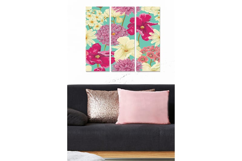 Tavla Floral 3-Pack Flerfärgad 20X50 - 20x50 cm - Inredning - Tavlor & posters - Canvastavla