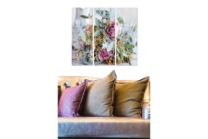 Tavla Floral 3-Pack Flerfärgad 20X50 - 20x50 cm - Inredning - Tavlor & posters - Canvastavla