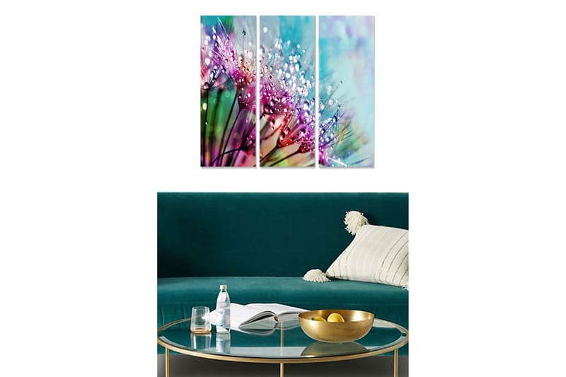 Tavla Floral 3-Pack Flerfärgad 20X50 - 20x50 cm - Inredning - Tavlor & posters - Canvastavla