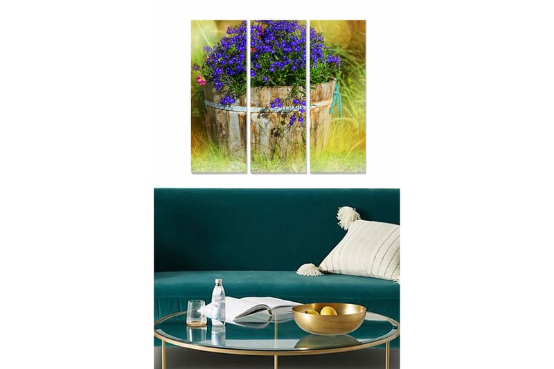 Tavla Floral 3-Pack Flerfärgad 20X50 - 20x50 cm - Inredning - Tavlor & posters - Canvastavla