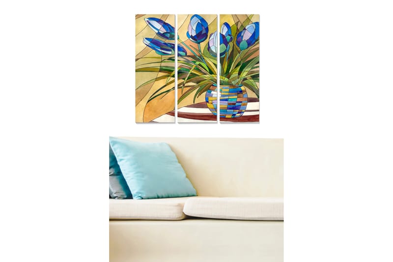 Tavla Floral 3-Pack Flerfärgad 20X50 - 20x50 cm - Inredning - Tavlor & posters - Canvastavla