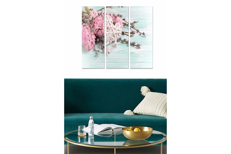 Tavla Floral 3-Pack Flerfärgad 20X50 - 20x50 cm - Inredning - Tavlor & posters - Canvastavla