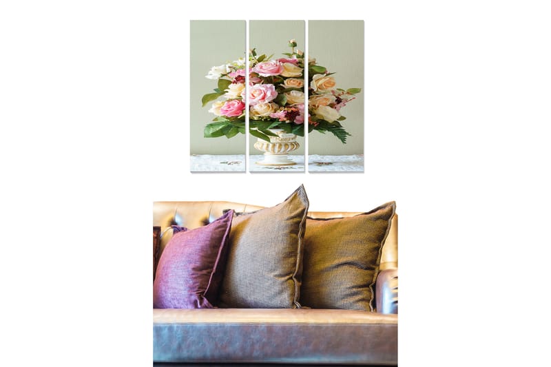 Tavla Floral 3-Pack Flerfärgad 20X50 Cm - 20x50 cm - Inredning - Tavlor & posters - Canvastavla