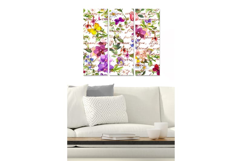 Tavla Floral 3-Pack Flerfärgad 20X50 Cm - 20x50 cm - Inredning - Tavlor & posters - Canvastavla