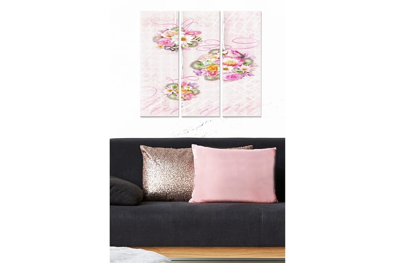 Tavla Floral 3-Pack Flerfärgad 20X50 Cm - 20x50 cm - Inredning - Tavlor & posters - Canvastavla