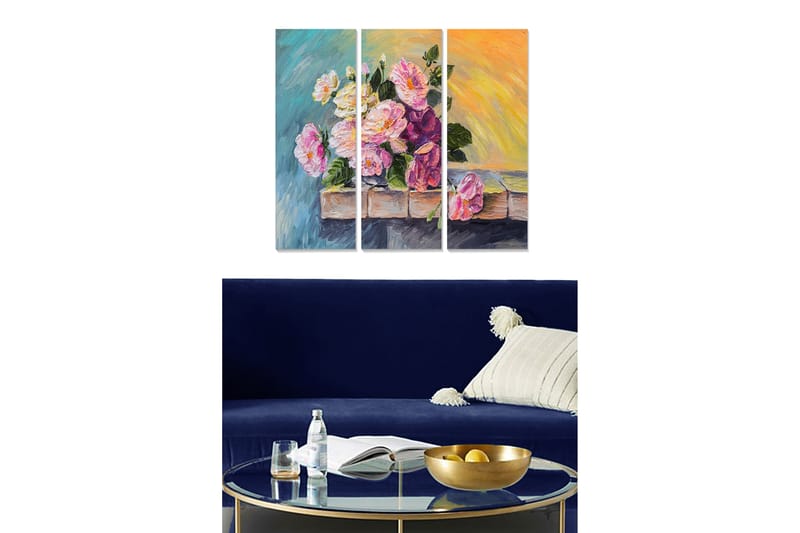 Tavla Floral 3-Pack Flerfärgad 20X50 Cm - 20x50 cm - Inredning - Tavlor & posters - Canvastavla