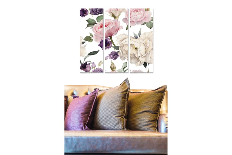 Tavla Floral 3-Pack Flerfärgad 20X50 Cm - 20x50 cm - Inredning - Tavlor & posters - Canvastavla