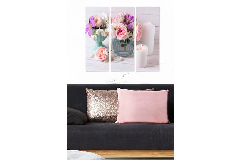 Tavla Floral 3-Pack Flerfärgad 20X50 Cm - 20x50 cm - Inredning - Tavlor & posters - Canvastavla