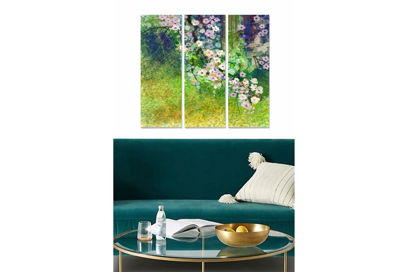 Tavla Floral 3-Pack Flerfärgad 20X50 Cm - 20x50 cm - Inredning - Tavlor & posters - Canvastavla