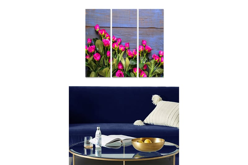 Tavla Floral 3-Pack Flerfärgad 20X50 Cm - 20x50 cm - Inredning - Tavlor & posters - Canvastavla