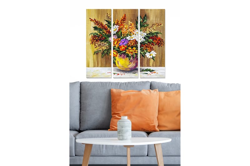 Tavla Floral 3-Pack Flerfärgad 20X50 - 20x50 cm - Inredning - Tavlor & posters - Canvastavla