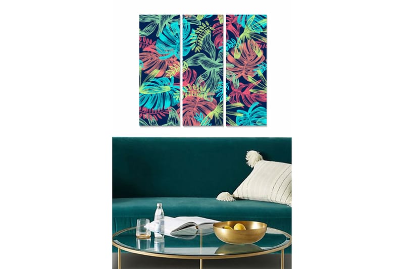 Tavla Floral 3-Pack Flerfärgad 20X50 - 20x50 cm - Inredning - Tavlor & posters - Canvastavla