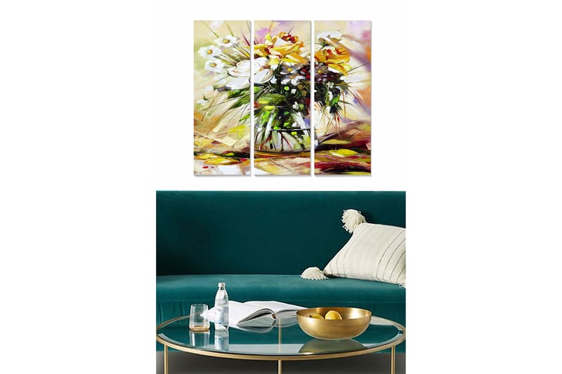 Tavla Floral 3-Pack Flerfärgad 20X50 - 20x50 cm - Inredning - Tavlor & posters - Canvastavla