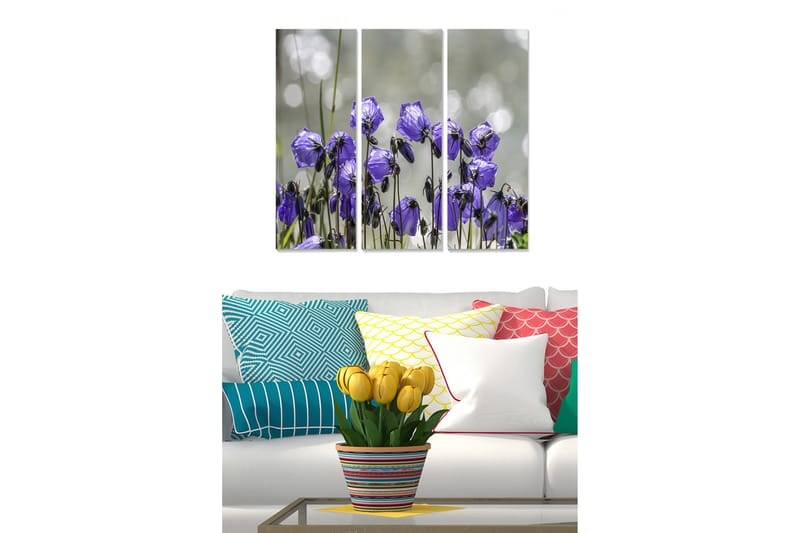 Tavla Floral 3-Pack Flerfärgad 20X50 - 20x50 cm - Inredning - Tavlor & posters - Canvastavla