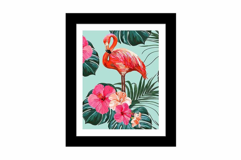 Tavla Floral Animal Med Ram Flerfärgad 23,5X28,5 - 23,5x28,5 cm - Inredning - Tavlor & posters - Canvastavla