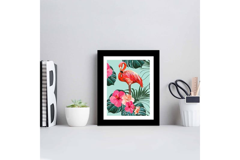 Tavla Floral Animal Med Ram Flerfärgad 23,5X28,5 - 23,5x28,5 cm - Inredning - Tavlor & posters - Canvastavla