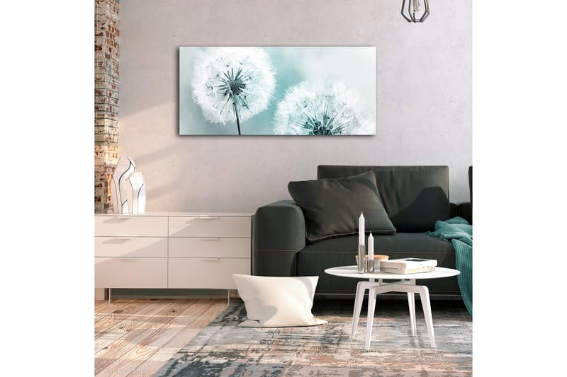 Tavla Fluffy Dandelions (1 Part) Blue Wide 100x45 - Artgeist sp. z o. o. - Inredning - Tavlor & posters - Canvastavla