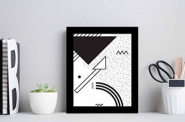 Tavla Geometric Med Ram Flerfärgad 23,5X28,5 - 23,5x28,5 cm - Inredning - Tavlor & posters - Canvastavla