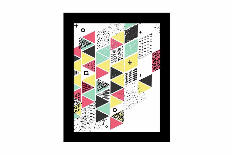 Tavla Geometric Med Ram Flerfärgad 23,5X28,5 - 23,5x28,5 cm - Inredning - Tavlor & posters - Canvastavla