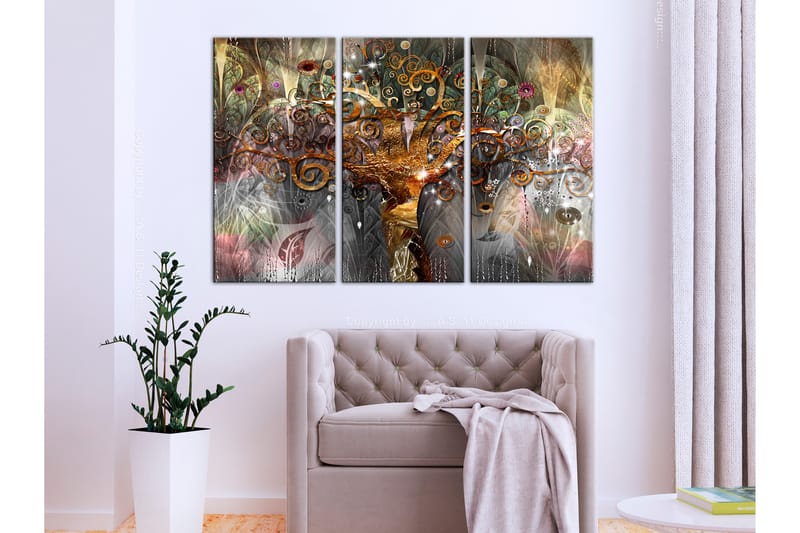 Tavla Golden Tree 3 Parts 120x80 - Artgeist sp. z o. o. - Inredning - Tavlor & posters - Canvastavla