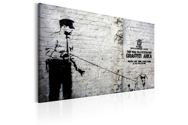 Tavla Graffiti Area (Police and a Dog) by Banksy 120x80 - Artgeist sp. z o. o. - Inredning - Tavlor & posters - Canvastavla