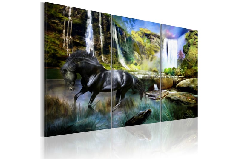 Tavla Horse on the sky-blue waterfall background 90x60 - Artgeist sp. z o. o. - Inredning - Tavlor & posters - Canvastavla