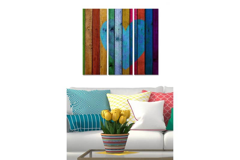 Tavla Love 3-Pack Flerfärgad 20X50 - 20x50 cm - Inredning - Tavlor & posters - Canvastavla