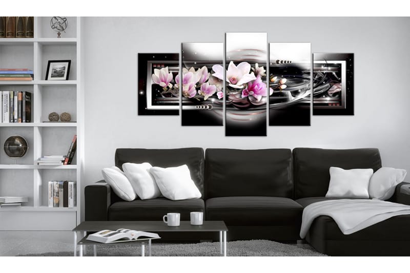 Tavla Magnolias On A Black Background 200x100 - Artgeist sp. z o. o. - Inredning - Tavlor & posters - Canvastavla