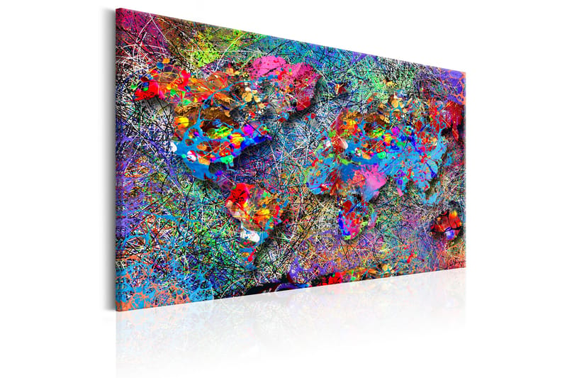 Tavla Map: Jackson Pollock inspiration 120x80 - Artgeist sp. z o. o. - Inredning - Tavlor & posters - Canvastavla