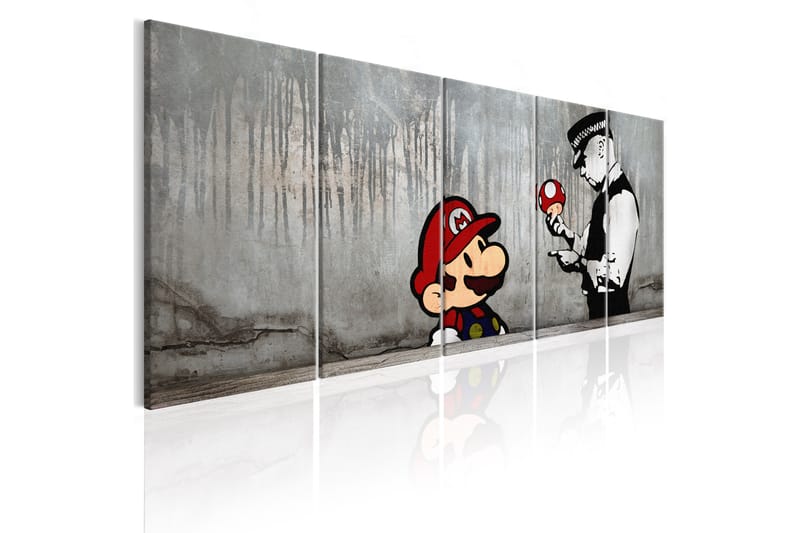 Tavla Mario Bros On Concrete 200x80 - Artgeist sp. z o. o. - Inredning - Tavlor & posters - Canvastavla