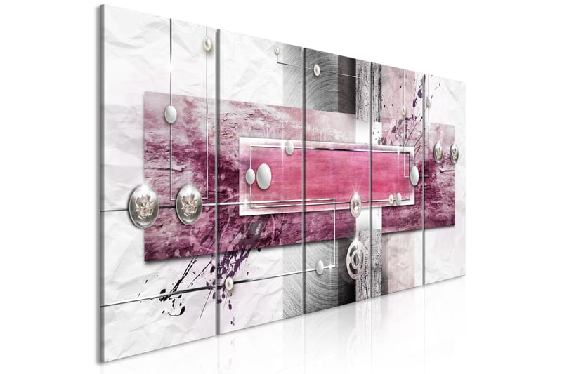 Tavla Mysterious Mechanism 5 Parts Narrow Pink 200x80 - Artgeist sp. z o. o. - Inredning - Tavlor & posters - Canvastavla