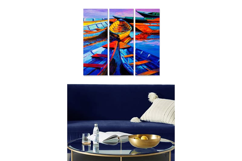 Tavla Nautical 3-Pack Flerfärgad 20X50 - 20x50 cm - Inredning - Tavlor & posters - Canvastavla