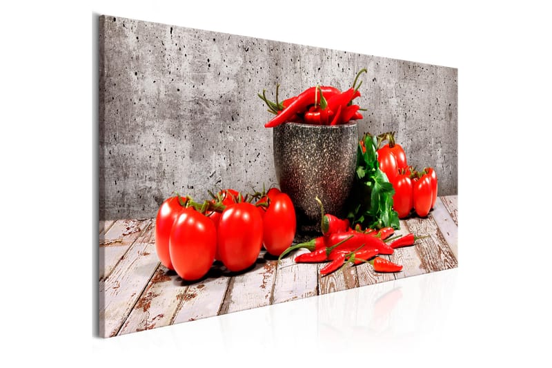 Tavla Red Vegetables (1 Part) Concrete Narrow 135x45 - Artgeist sp. z o. o. - Inredning - Tavlor & posters - Canvastavla