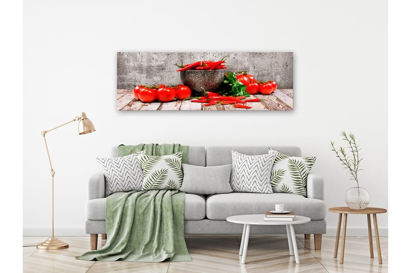 Tavla Red Vegetables (1 Part) Concrete Narrow 120x40 - Artgeist sp. z o. o. - Inredning - Tavlor & posters - Canvastavla