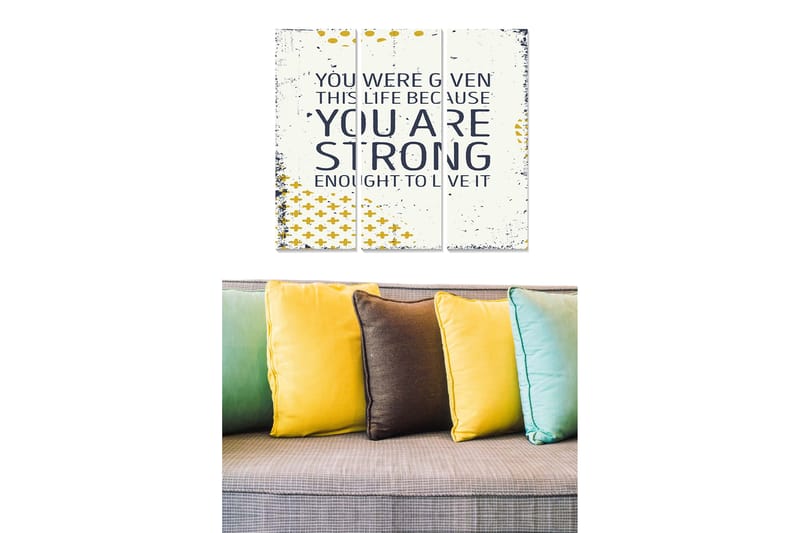 Tavla Sayings 3-Pack Flerfärgad 20X50 - 20x50 cm - Inredning - Tavlor & posters - Canvastavla