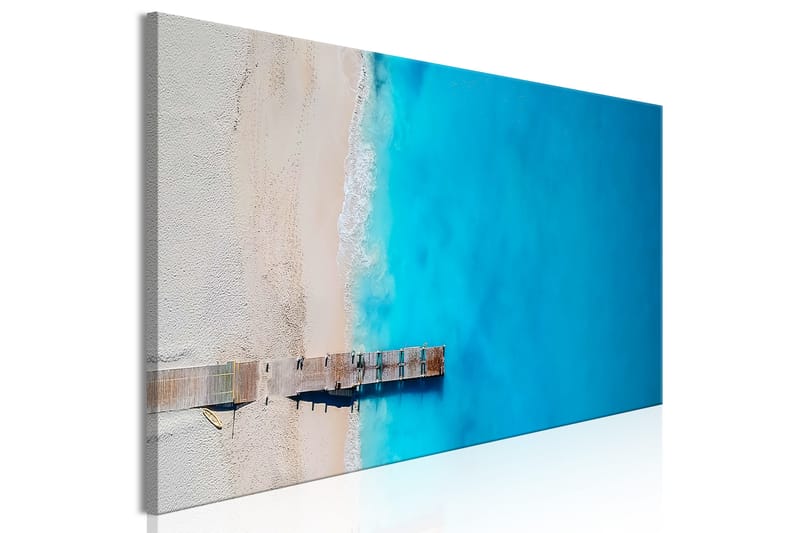 Tavla Sea and Wooden Bridge (1 Part) Narrow Blue 135x45 - Artgeist sp. z o. o. - Inredning - Tavlor & posters - Canvastavla