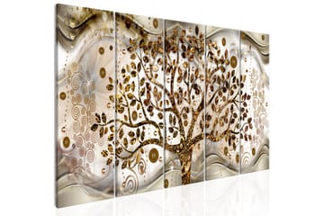 Tavla Tree And Waves 5 Parts Brown 225x90