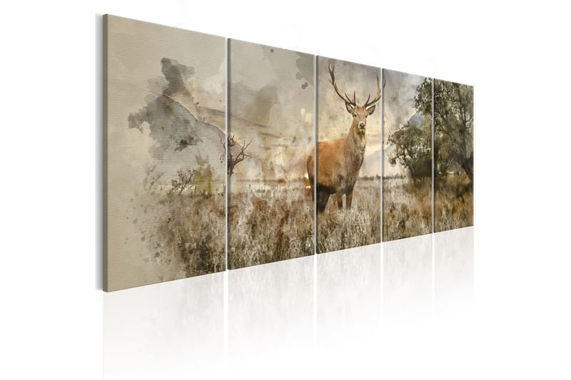 Tavla Watercolour Deer 200x80 - Artgeist sp. z o. o. - Inredning - Tavlor & posters - Canvastavla