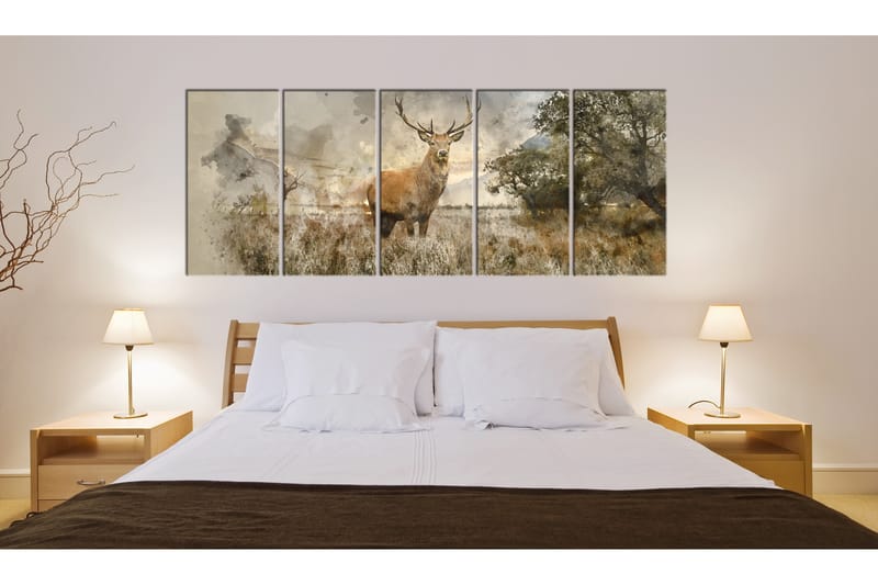 Tavla Watercolour Deer 200x80 - Artgeist sp. z o. o. - Inredning - Tavlor & posters - Canvastavla