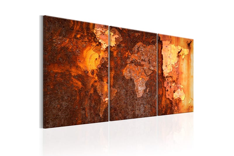 Tavla World Map Old Rust 120x60 - Artgeist sp. z o. o. - Inredning - Tavlor & posters - Canvastavla