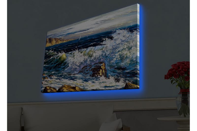 Väggdekor LED-belysning Canvas Målning - Canvastavla