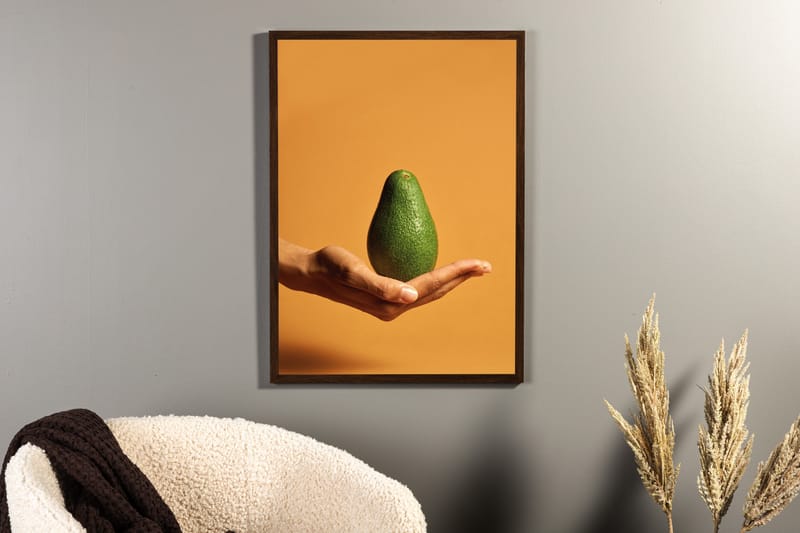 Poster Avocado 21x30 cm - Orange/Grön - Inredning - Tavlor & posters - Posters & prints