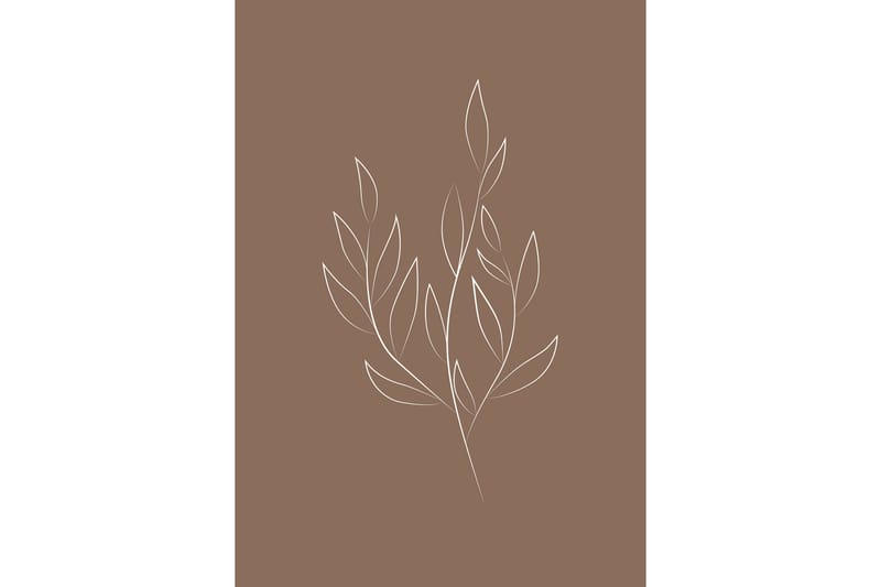 Poster Drawed leaf 21x30 cm - Brun - Inredning - Tavlor & posters - Posters & prints