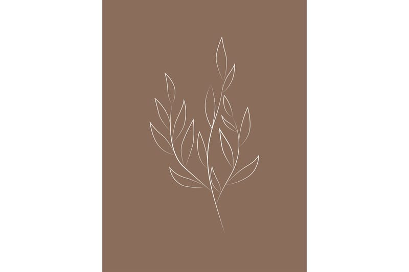 Poster Drawed leaf 30x40 cm - Brun - Inredning - Tavlor & posters - Posters & prints